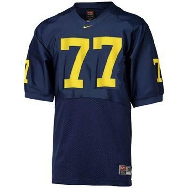 Michigan Wolverines Youth NCAA Jake Long #77 Blue College Football Jersey ITC2549XD